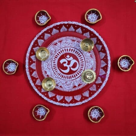 Aipan Art Pooja Thali Set 2 - Uttarakhand Haat