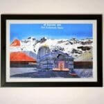 Framed Kedarnath Temple Painting Poster - Uttarakhand Haat