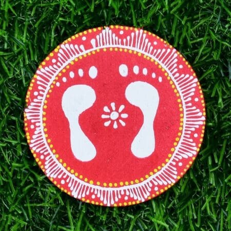 Aipan Art Handmade Fridge Magnet (Laxmi Charan Paduka)