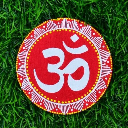 Aipan Art Handmade Fridge Magnet (Om Symbol)