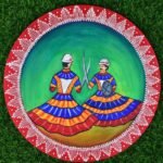 Choliya Dance Round Painting
