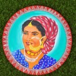 Garhwali Lady Round Painting