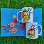 Aipan Art Bhaiya Bhabhi Rakhi Combo With Dajyu Bhabhi Mugs