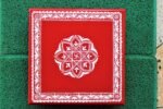 Aipan Inspired Handpainted Square Wooden Puja Table / Chowki / Footstool for Home - Image 9