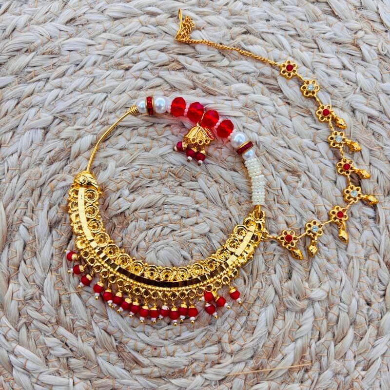 Artificial Kumaoni Nath Traditional Pahadi Bridal Nose Ring