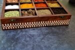 Kolam Inspired Hand Painted Sheesham Wood Spice Box - Image 4