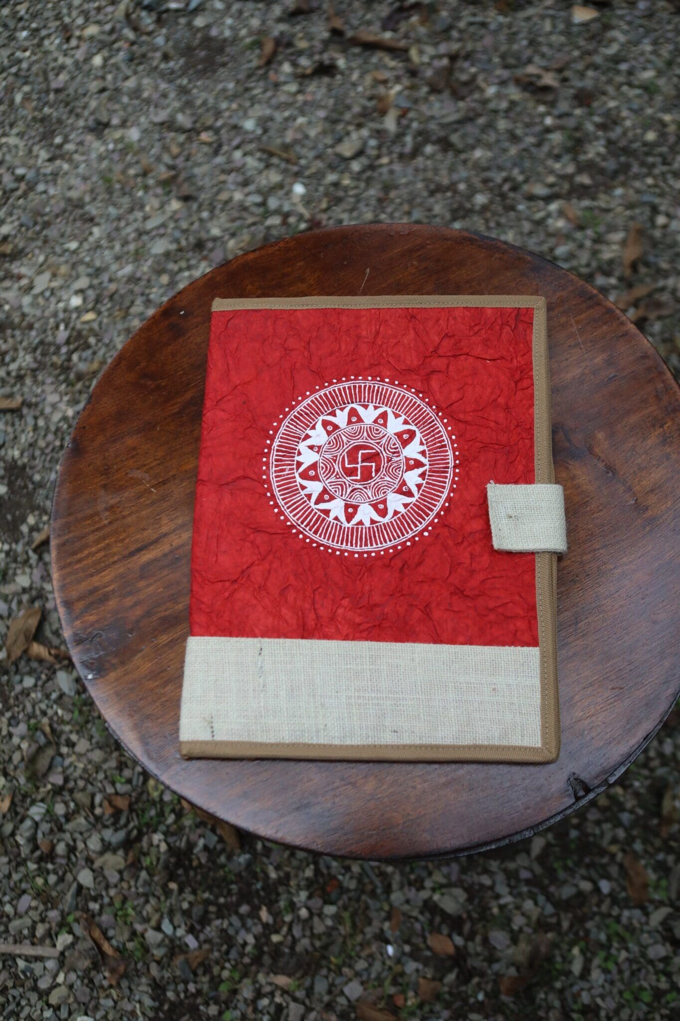 Traditional Aipan Inspired Hand Painted File Folder for Office