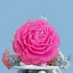 Set of 2 Big Peony Candles with Floral Fragrance