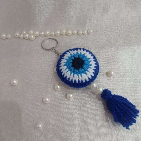 Handmade Woolen Evil Eye Keychain – For Protection & Style
