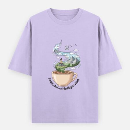 Peace, Chai and Himalayan Vibes | Unisex Oversized Pahadi T-Shirt