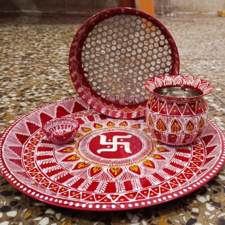 Aipan Karwachauth Puja Thali Set