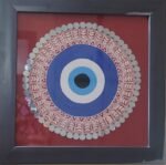 Aipan Art Evil Eye Painting | Wooden Frame Wall Hanging