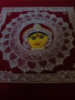 Handmade Maa Durga Aipan Wall Hanging | Traditional Kumaoni Art | - Image 2