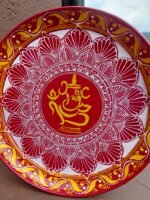 🌺 Handmade Uttarakhand Aipan Ganesh Pooja Thali - Image 2