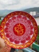 🌺 Handmade Uttarakhand Aipan Ganesh Pooja Thali