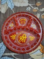 Handmade Steel Aipan Pooja Thali
