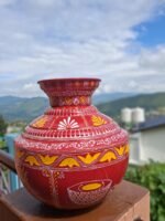 Traditional Handmade Aipan Copper Kalash for Pooja - Image 2