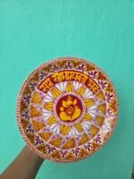 Handmade Aipan Art Decorative Pooja Thali Set for Karwachauth - Image 3