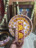 Handmade Aipan Art Decorative Pooja Thali Set for Karwachauth - Image 7