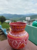 Handcrafted Aipan Art Mini Copper Kalash | Traditional Uttarakhand Pooja Kalash