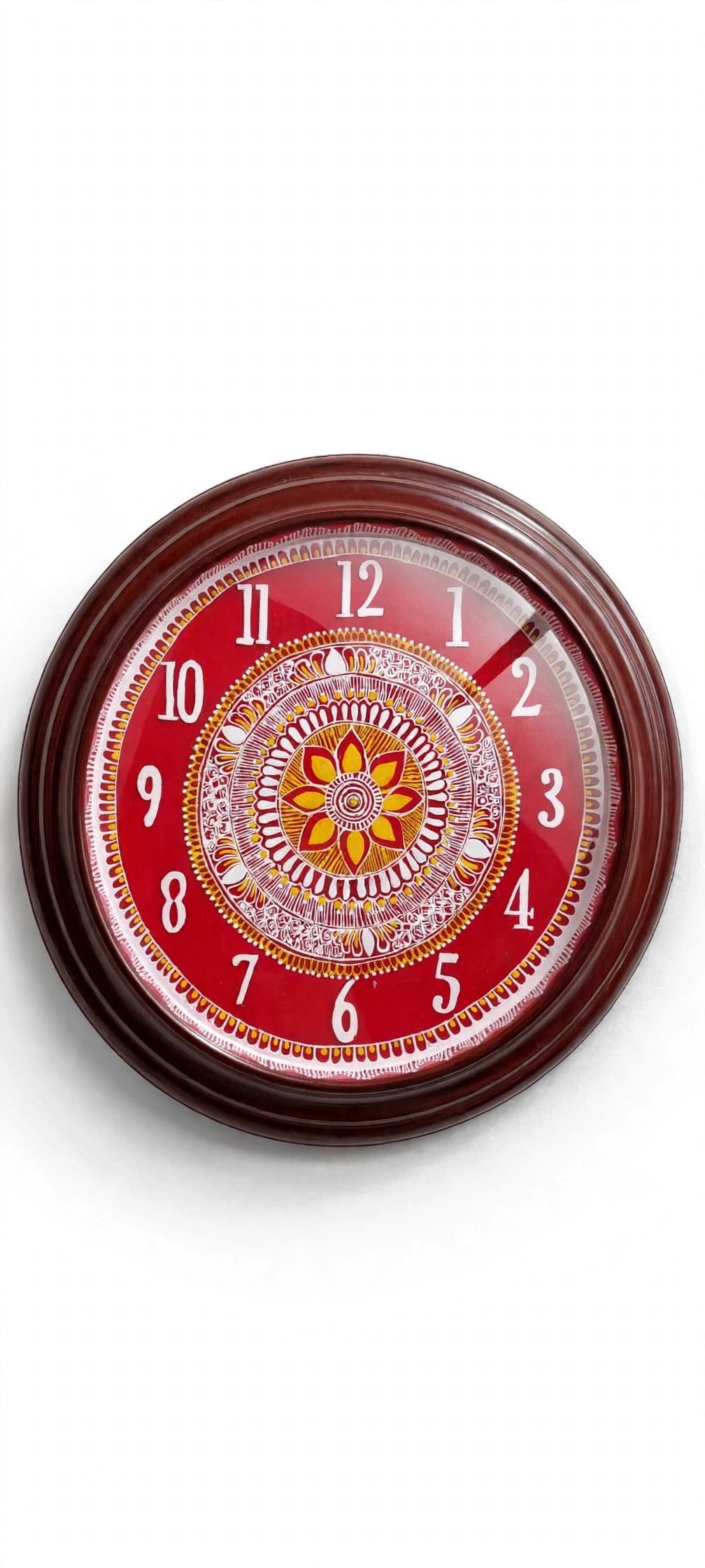 IMG-20261008-WA3077 Devjyoti Aipan Art Hanging Wall Clock - Image 1